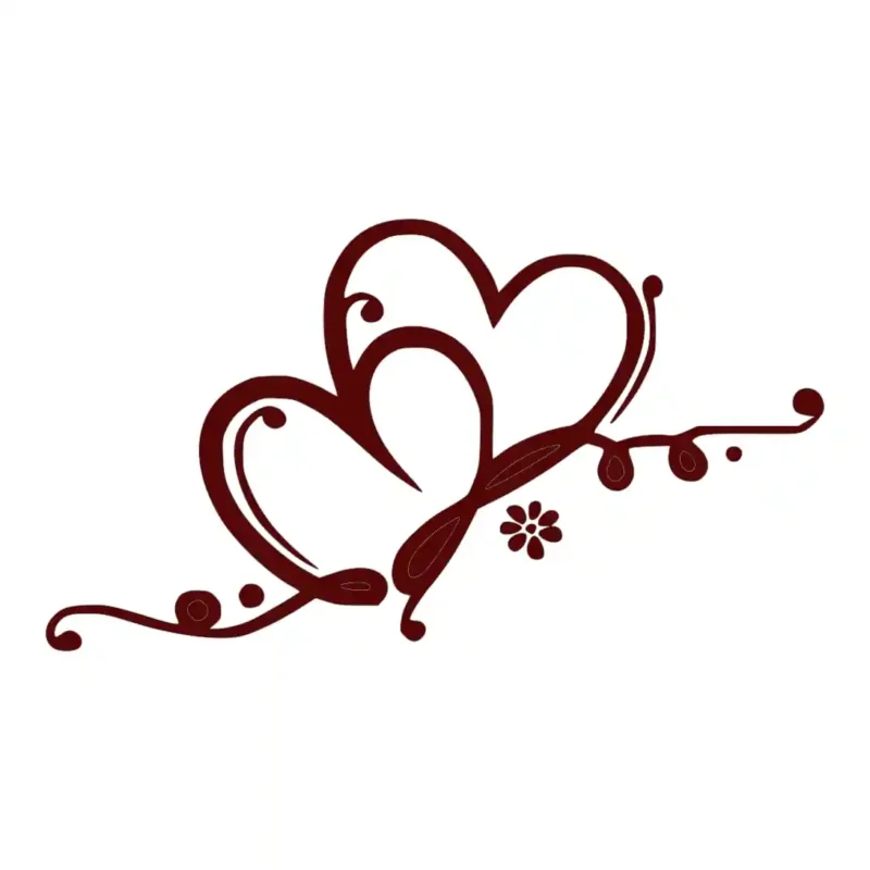 Hearts Wall Stickers Beautiful Décor Burgundy | Stickers on Wall