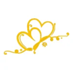 Hearts Wall Stickers Beautiful Décor Golden Yellow | Stickers on Wall