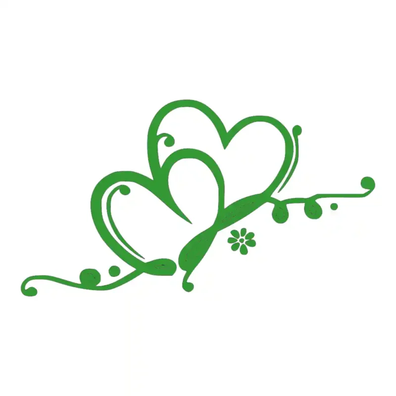 Hearts Wall Stickers Beautiful Décor Mid Green | Stickers on Wall