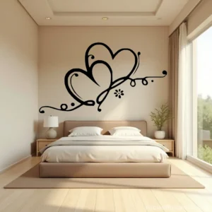 Hearts Wall Stickers Beautiful Décor Pure Black | Stickers on Wall
