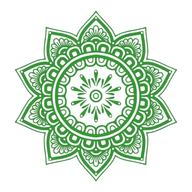 Mandala Patterns Wall Stickers Mid Green | Stickers on Wall