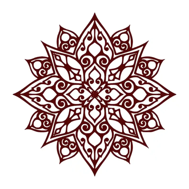 Mandala Yoga Wall Stickers Burgundy | Stickers on Wall
