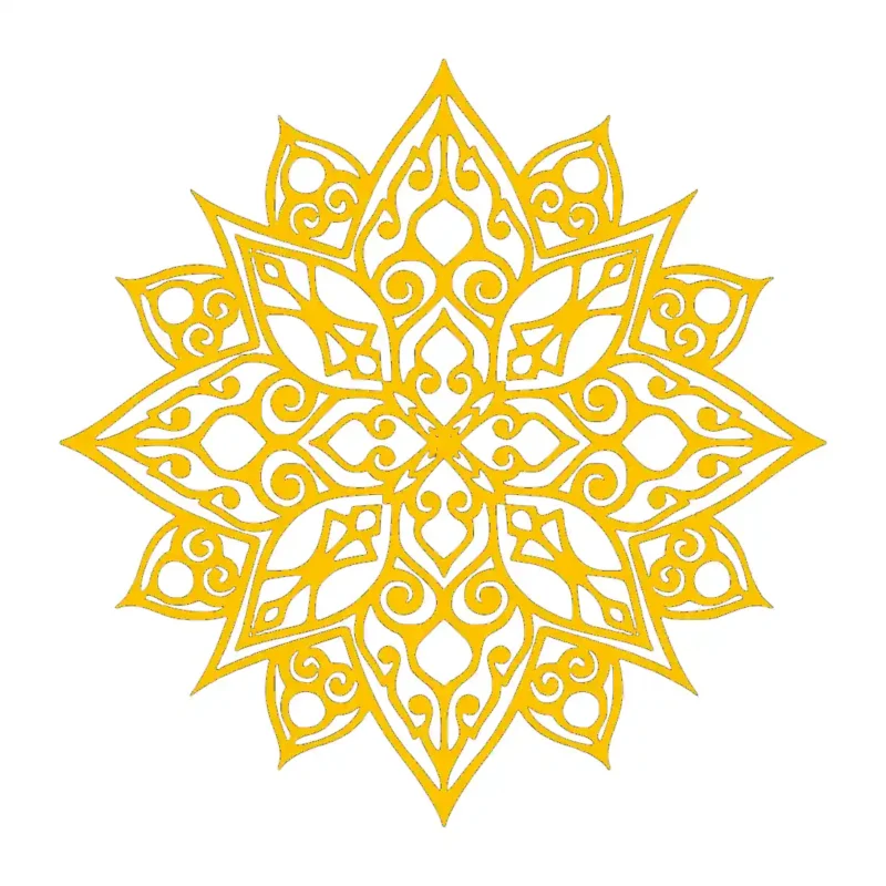 Mandala Yoga Wall Stickers Golden Yellow | Stickers on Wall