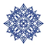Mandala Yoga Wall Stickers Medium Blue | Stickers on Wall
