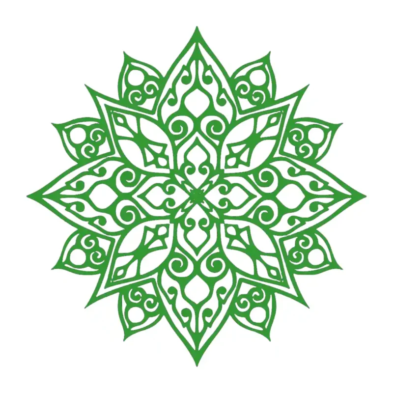 Mandala Yoga Wall Stickers Mid Green | Stickers on Wall