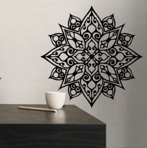 Mandala Yoga Wall Stickers - Stylish Art Black