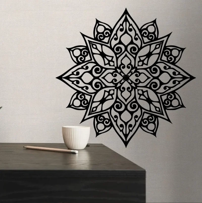 Mandala Yoga Wall Stickers   Stylish Art Black | Stickers on Wall