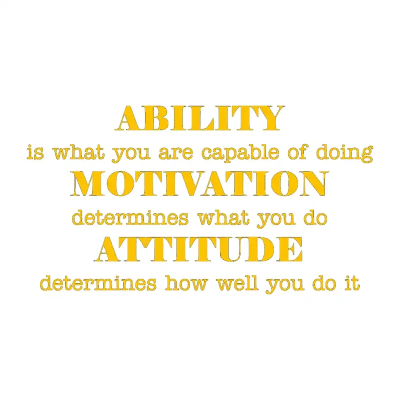 Ability Motivation Attitude Wall Stickers Golden Yellow | Stickers on Wall