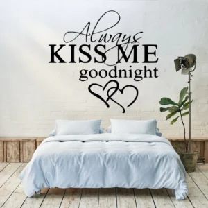 Always Kiss Me Goodnight Wall Stickers Pure Black | Stickers on Wall
