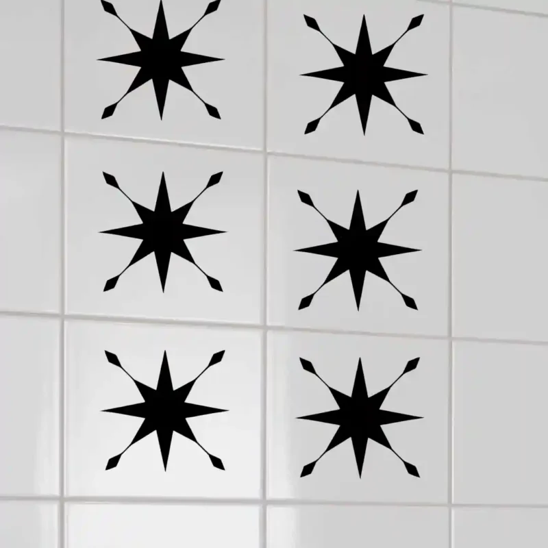 Astral Tile Wall Stickers Dark Black | Stickers on Wall