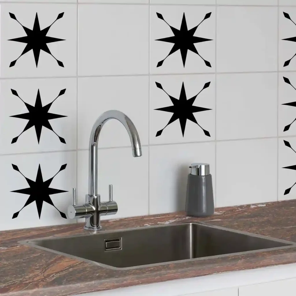 Astral Tile Wall Stickers Pure Black
