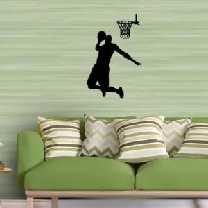 Basketball dunk wall stickers pure black