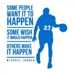 Basketball Quote Wall Stickers Azure Blue | Stickers on Wall