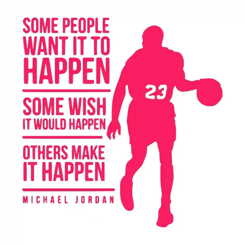 Basketball Quote Wall Stickers Hot Pink | Stickers on Wall