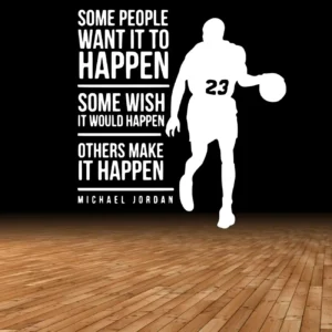 Basketball quote wall stickers white