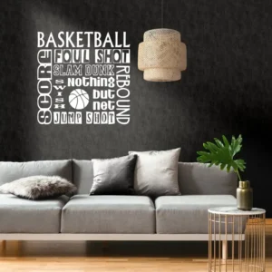 Basketball words wall stickers white