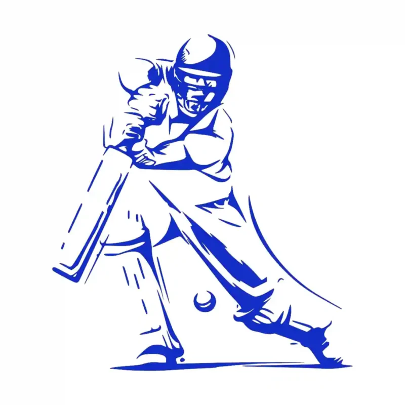 Batsman Cricket Wall Stickers Brilliant Blue | Stickers on Wall