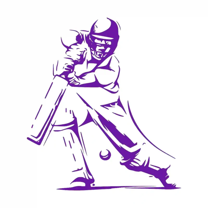 Batsman Cricket Wall Stickers Perfect Purple | Stickers on Wall