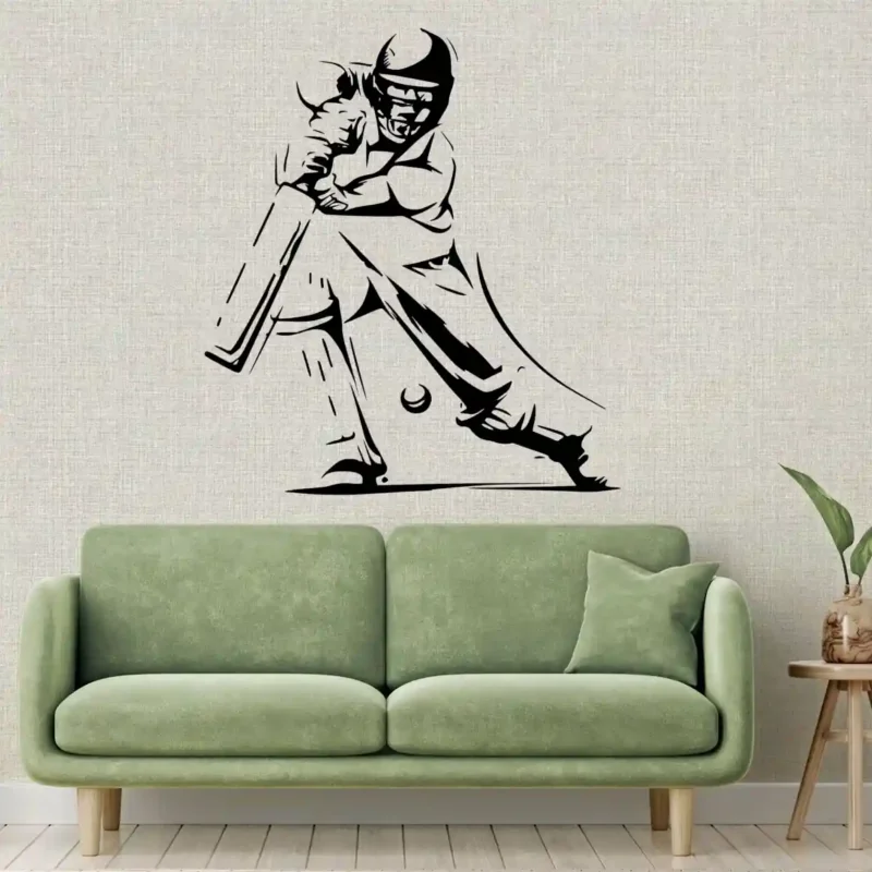 Batsman Cricket Wall Stickers Pure Black | Stickers on Wall