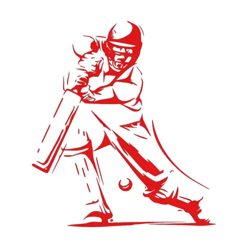 Batsman Cricket Wall Stickers Red | Stickers on Wall