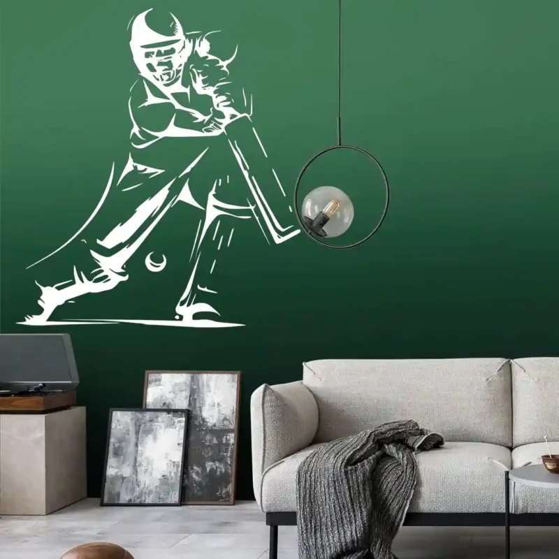 Batsman Cricket Wall Stickers White | Stickers on Wall Batsman Cricket Wall Stickers White | Stickers on Wall