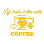 Better Coffee Wall Stickers Golden Yellow | Stickers on Wall