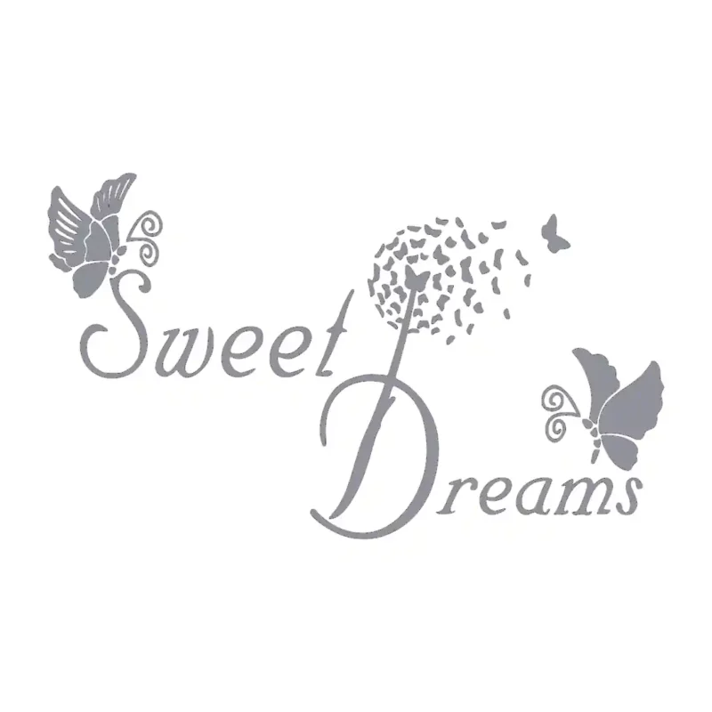 Butterfly Sweet Dreams Wall Stickers Silver | Stickers on Wall