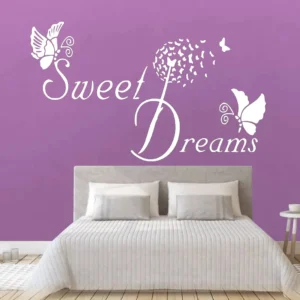 Butterfly sweet dreams wall stickers white