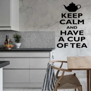 Calm tea wall stickers pure black