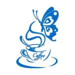 Coffee and Butterfly Wall Stickers Azure Blue | Stickers on Wall