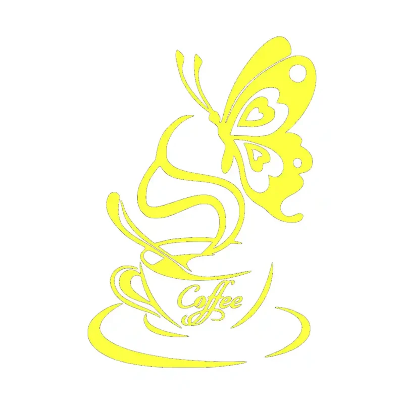 Coffee and Butterfly Wall Stickers Lemon | Stickers on Wall
