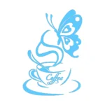 Coffee and Butterfly Wall Stickers Light Blue | Stickers on Wall