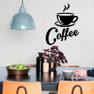 Coffee cup wall stickers pure black