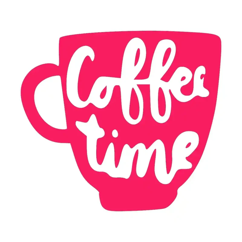 Coffee Time Wall Stickers Hot Pink | Stickers on Wall