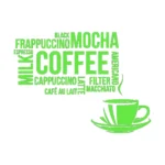 Coffee Typography Wall Stickers Apple Green | Stickers on Wall Coffee Typography Wall Stickers Apple Green | Stickers on Wall