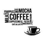 Coffee Typography Wall Stickers Black | Stickers on Wall Coffee Typography Wall Stickers Black | Stickers on Wall