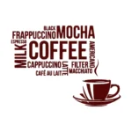 Coffee Typography Wall Stickers Burgundy | Stickers on Wall Coffee Typography Wall Stickers Burgundy | Stickers on Wall