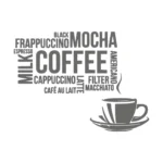 Coffee Typography Wall Stickers Dark Grey | Stickers on Wall Coffee Typography Wall Stickers Dark Grey | Stickers on Wall