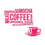 Coffee Typography Wall Stickers Hot Pink | Stickers on Wall Coffee Typography Wall Stickers Hot Pink | Stickers on Wall