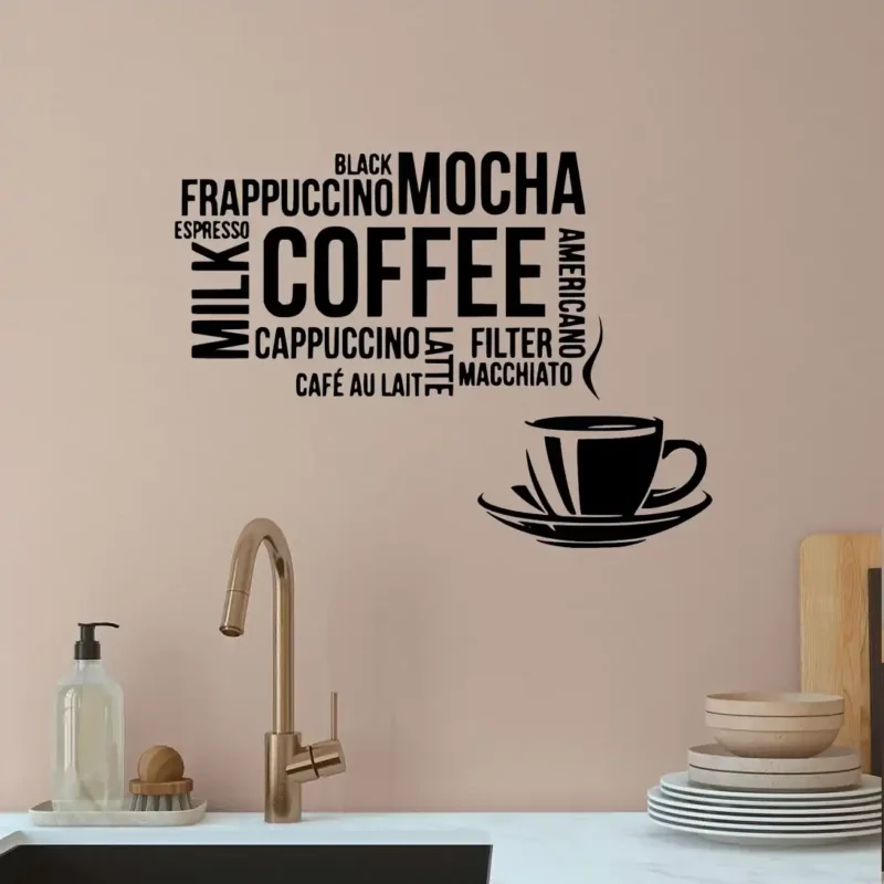 Coffee Typography Wall Stickers Pure Black | Stickers on Wall
