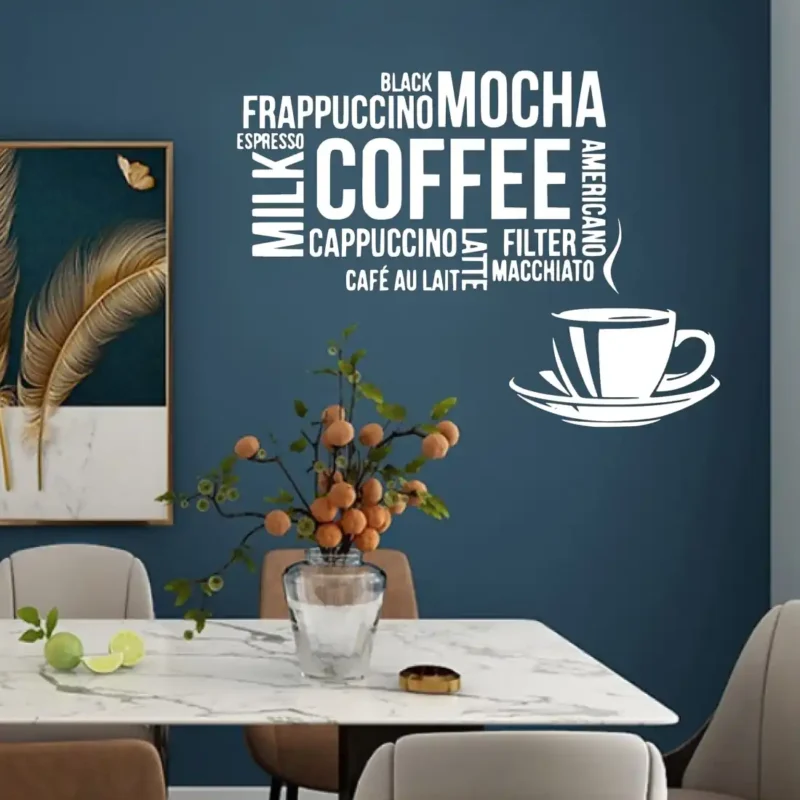 Coffee Typography Wall Stickers White | Stickers on Wall Coffee Typography Wall Stickers White | Stickers on Wall