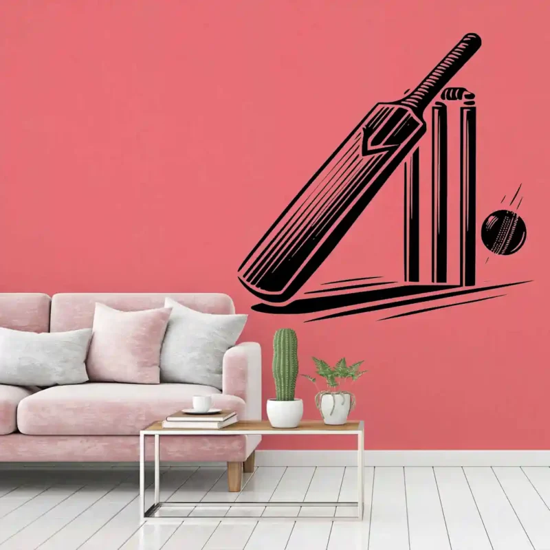 Cricket Bat Wall Stickers Pure Black | Stickers on Wall