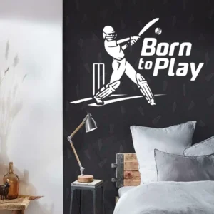 Cricket born to play wall stickers