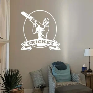 Cricket logo wall stickers white