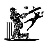 Cricket Play Wall Stickers Black | Stickers on Wall