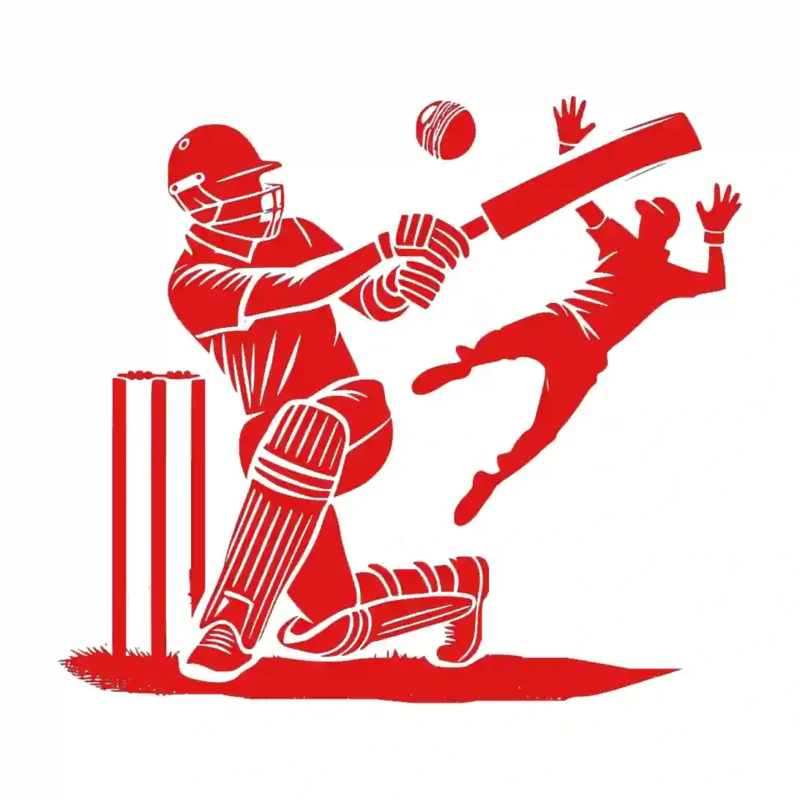 Cricket Play Wall Stickers Red | Stickers on Wall
