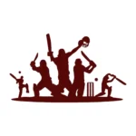 Cricket Players Wall Stickers Burgundy | Stickers on Wall