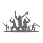 Cricket Players Wall Stickers Dark Grey | Stickers on Wall