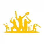Cricket Players Wall Stickers Golden Yellow | Stickers on Wall