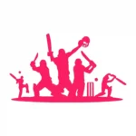 Cricket Players Wall Stickers Hot Pink | Stickers on Wall